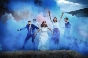Photographe mariage lyon fumigène