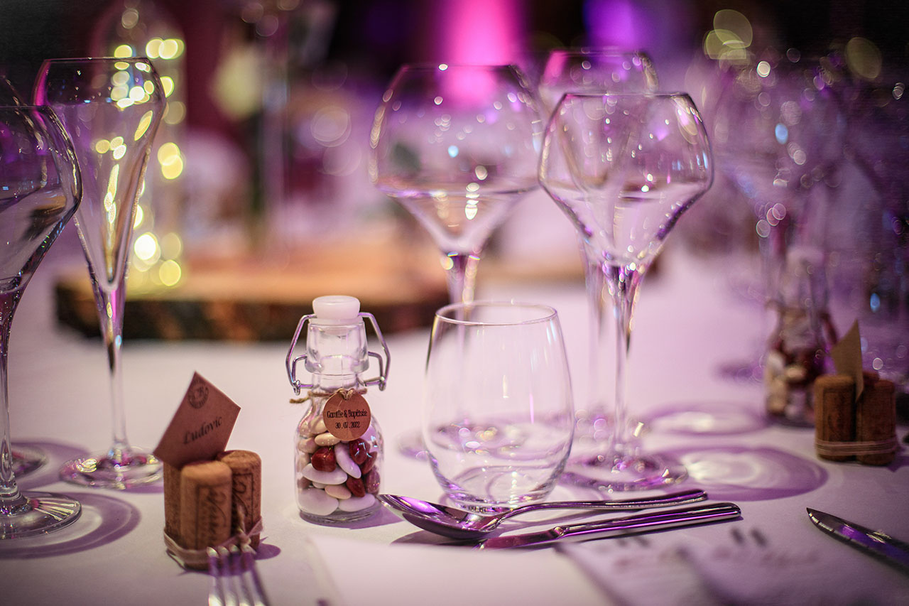 Mariage déco de table Château de Talancé beaujolais