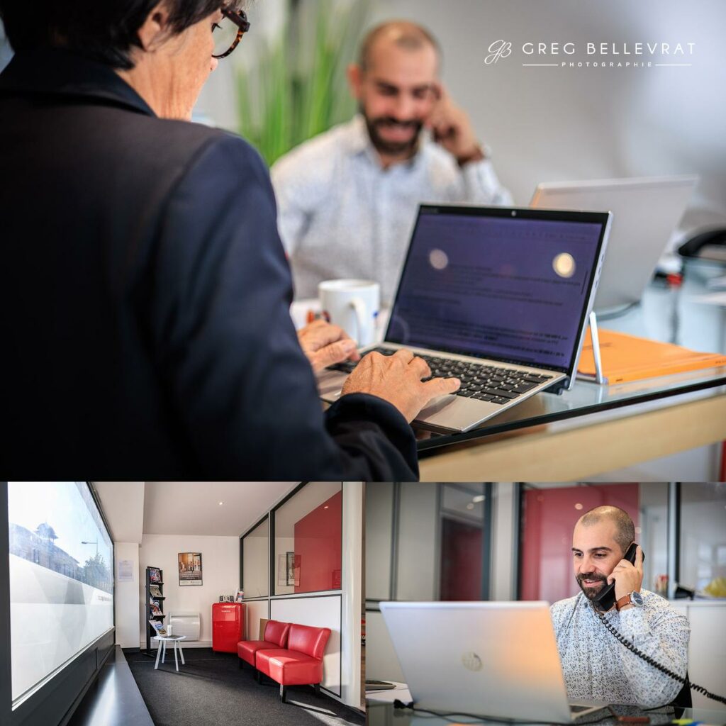 Portraits de collaborateurs en réunion et au bureau — photographe d'entreprise à Paray-le-Monial