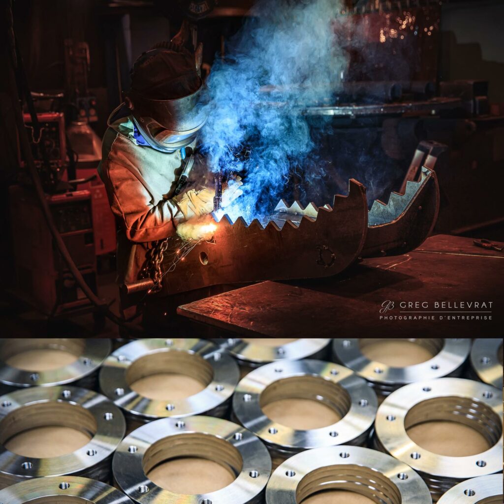 Reportage industriel en entreprise : soudure et pièces métalliques — photographe d'entreprise à Paray-le-Monial